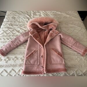 Jordan Craig Pink Kids Puffer Jacket with Faux Fur